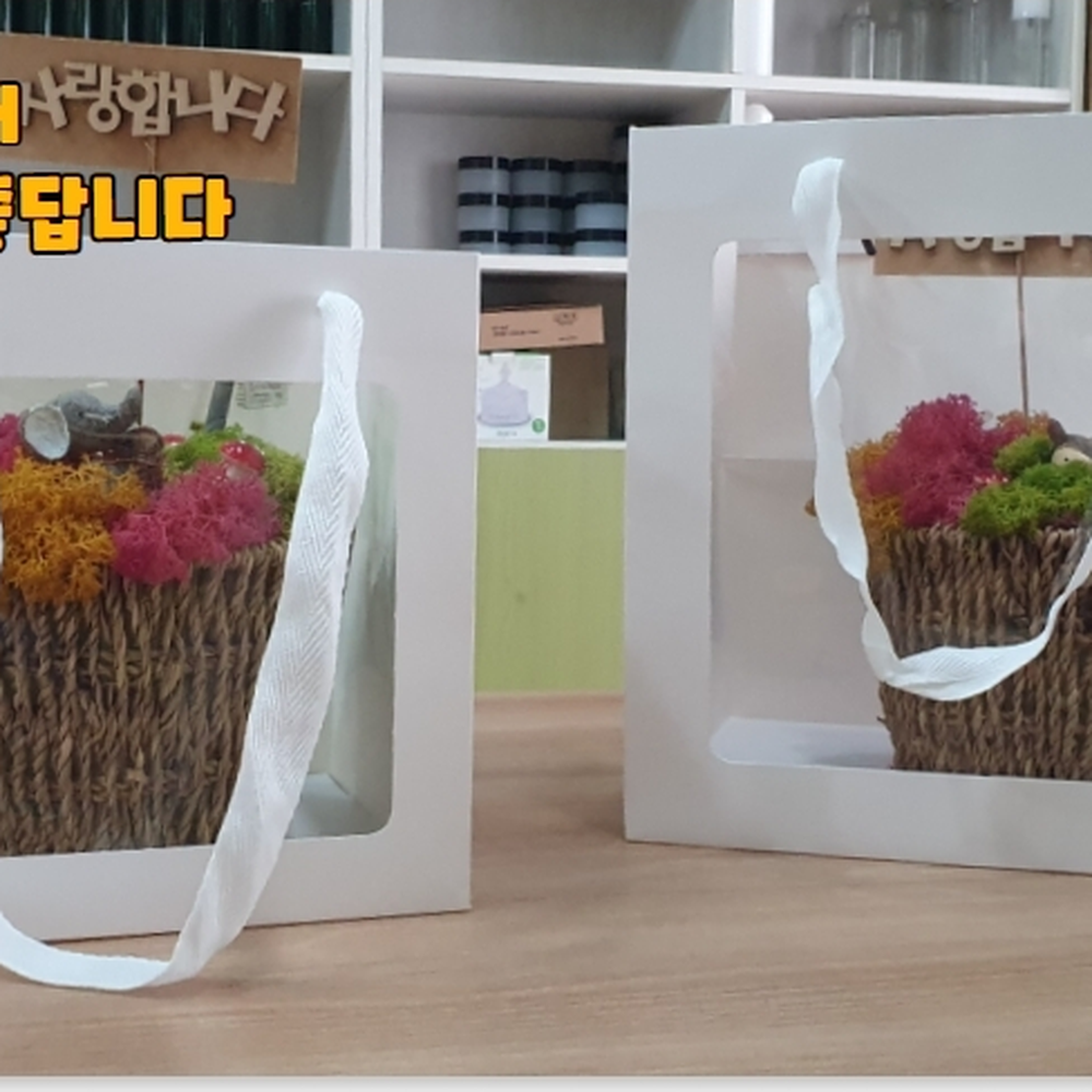 정사각디자인 수제캔들디퓨저포장쇼핑백 마카롱쿠키포장쇼핑백 화이트미니 - 상세 이미지 2