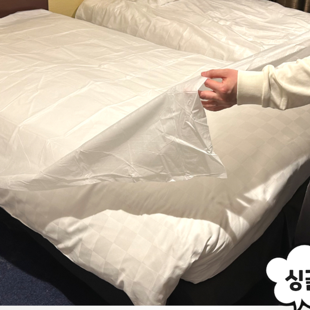 통풍구멍 여행위생침대시트 병원요양시설일회용침대시트 세트 싱글 - 상세 이미지 2