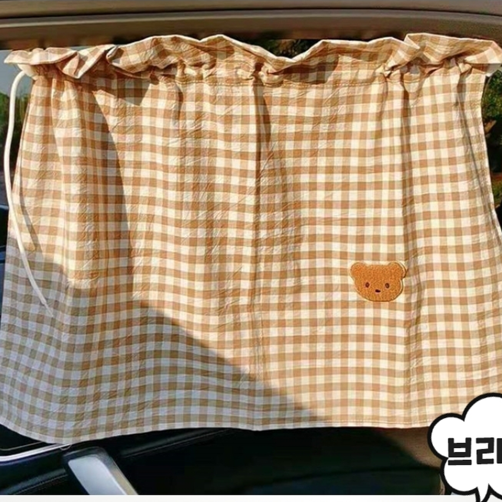 흡착식부착 차량내부햇빛차단가리개 차량내부가림막커튼 브라운 - 상세 이미지 2
