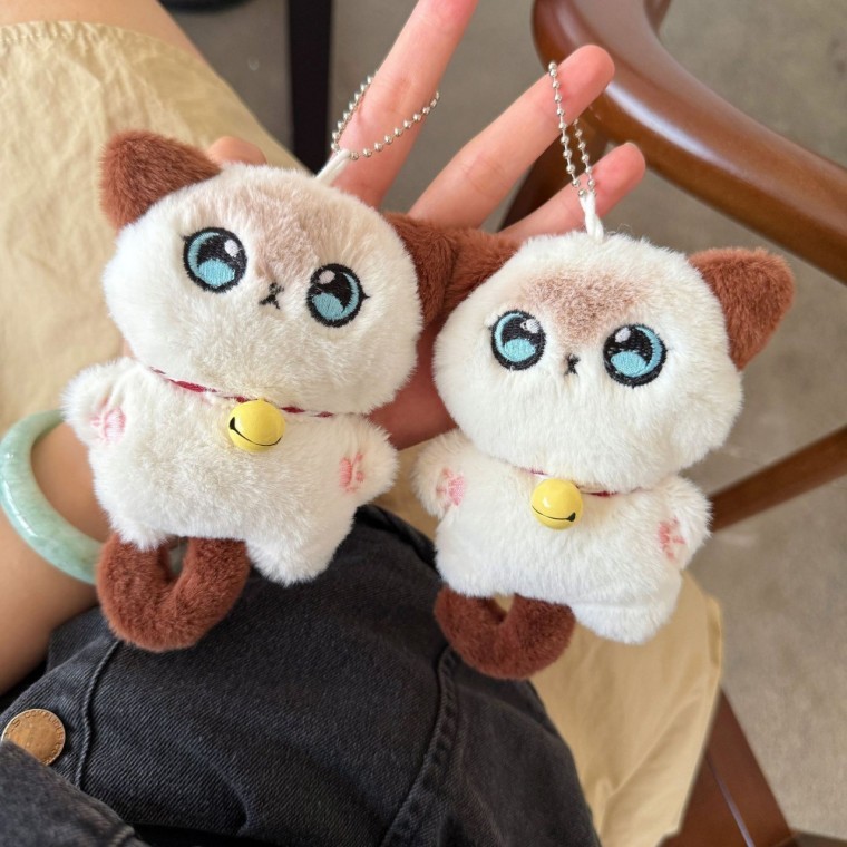 샴고양이 키링 인형 열쇠 고리 가방 자동차 차키 커플 친구 선물 - 상품 이미지