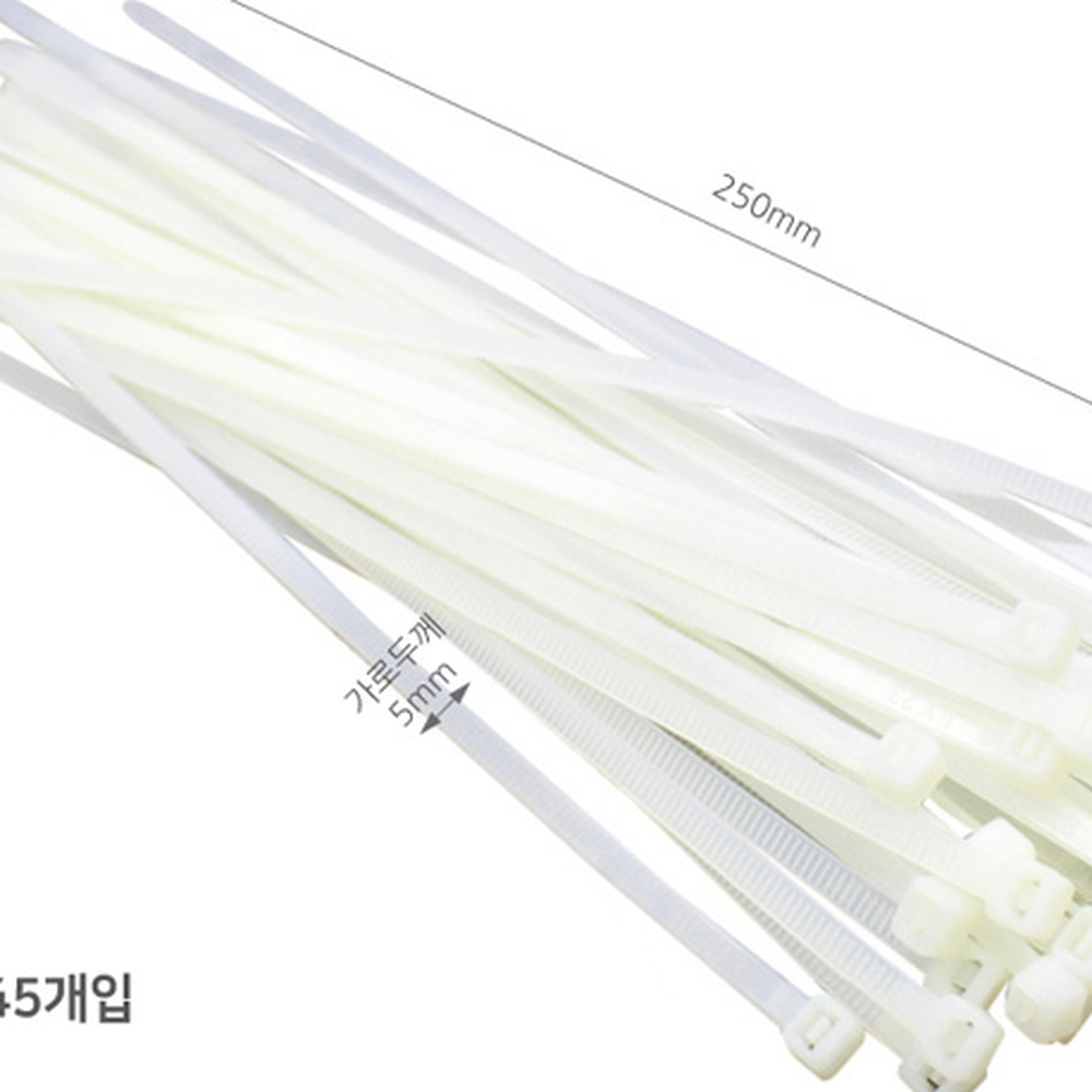 흰색전선결속타이밴드 특대형공업용케이블타이 두꺼운야외선정리전선정리끈 5mm 45개입 - 상세 이미지 3