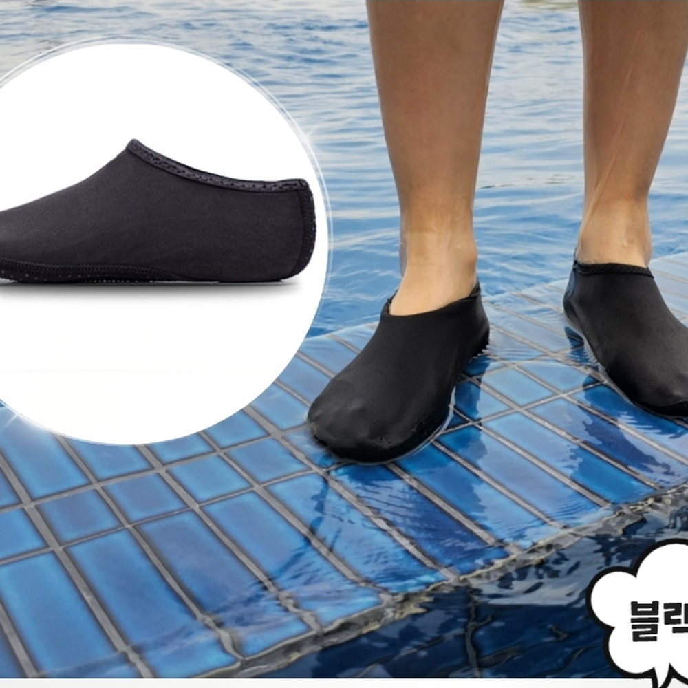 뛰어난통기성 레프팅용아쿠아슈즈 서핑패들보드핀삭스 블랙 L - 상세 이미지 3