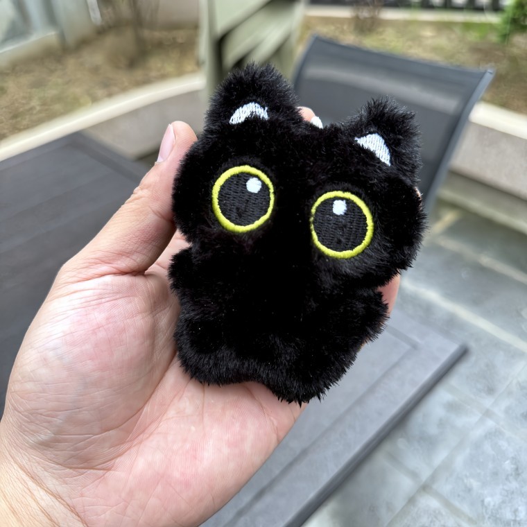 검은 고양이 키링 인형 열쇠 고리 가방 자동차 차키 커플 친구 선물 - 상품 이미지