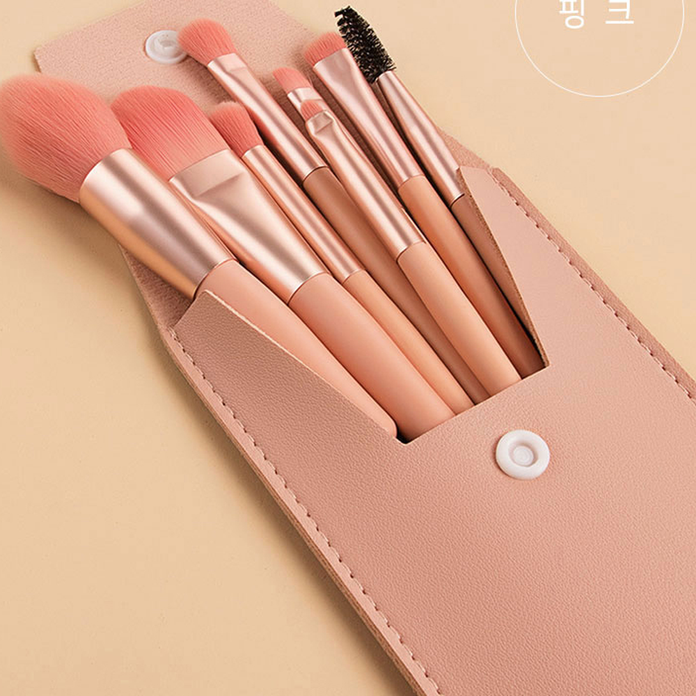 가죽케이스여행메이크업브러쉬 여행용분장화장붓 휴대용파우치브러시세트 8종세트 - 상세 이미지 5