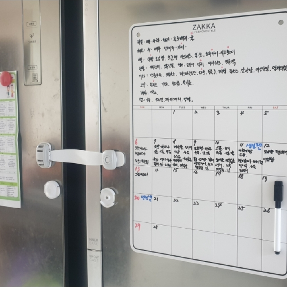 자석부착 일정관리자석메모시트 월간학습일정스케줄보드 마카펜포함 - 상세 이미지 3