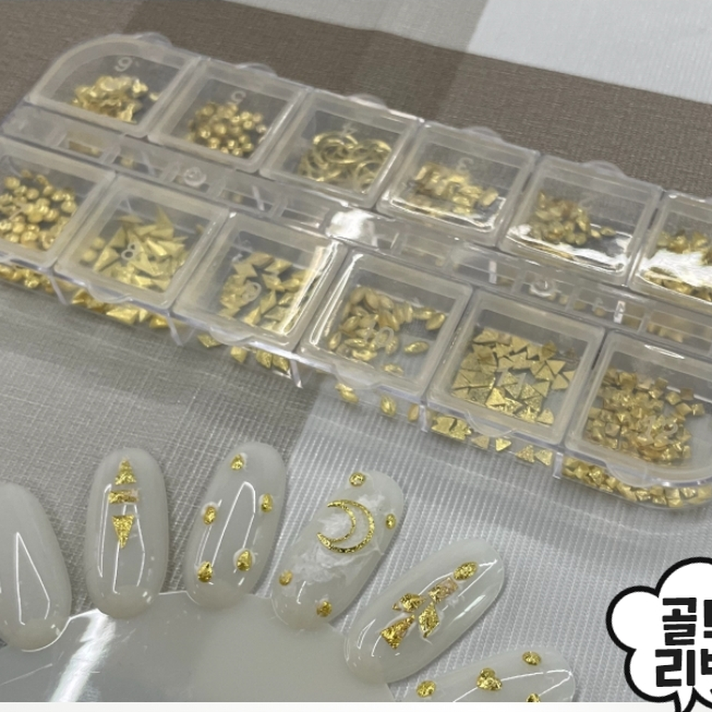 12가지대용량 스마트폰홀더데코파츠 다꾸입체감데코파츠 세트 골드리벳 - 상세 이미지 5