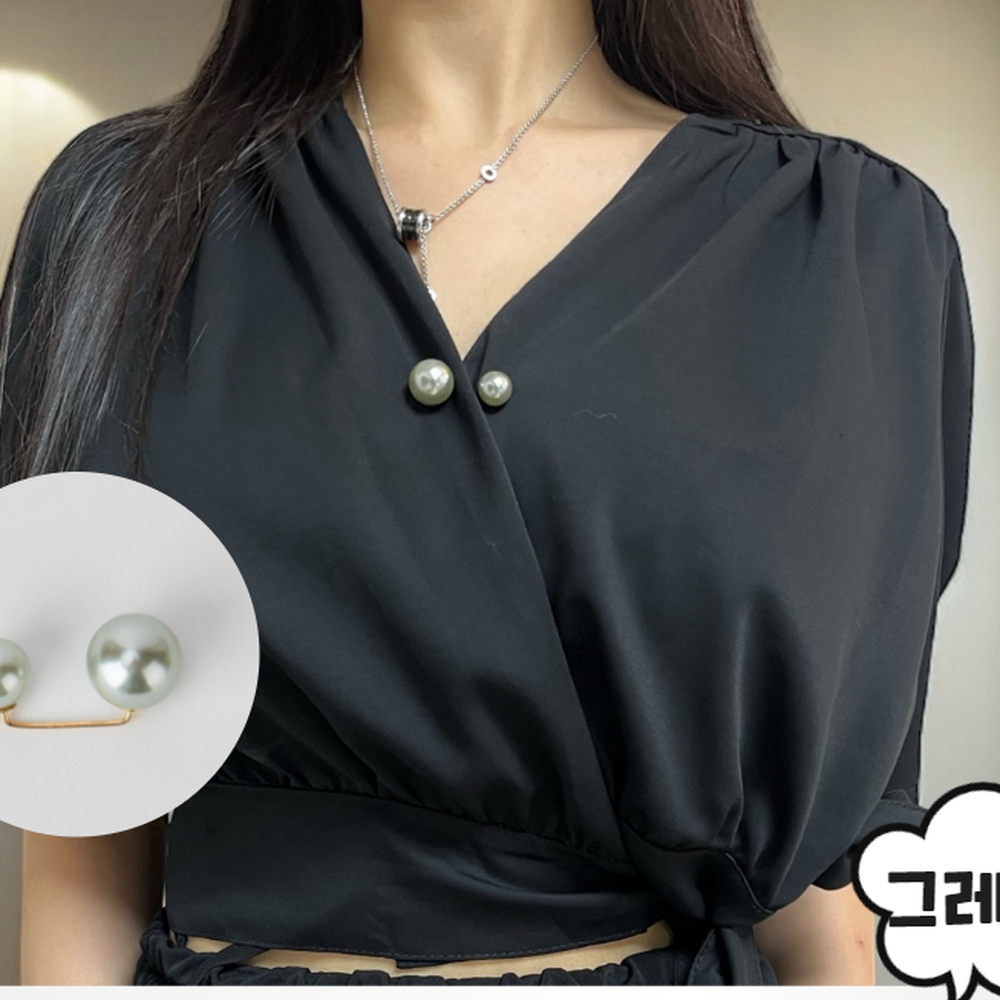 쉽고빠른착용 가방모자꾸미기진주브로치 니트가디건고정옷핀 그레이 - 상세 이미지 2