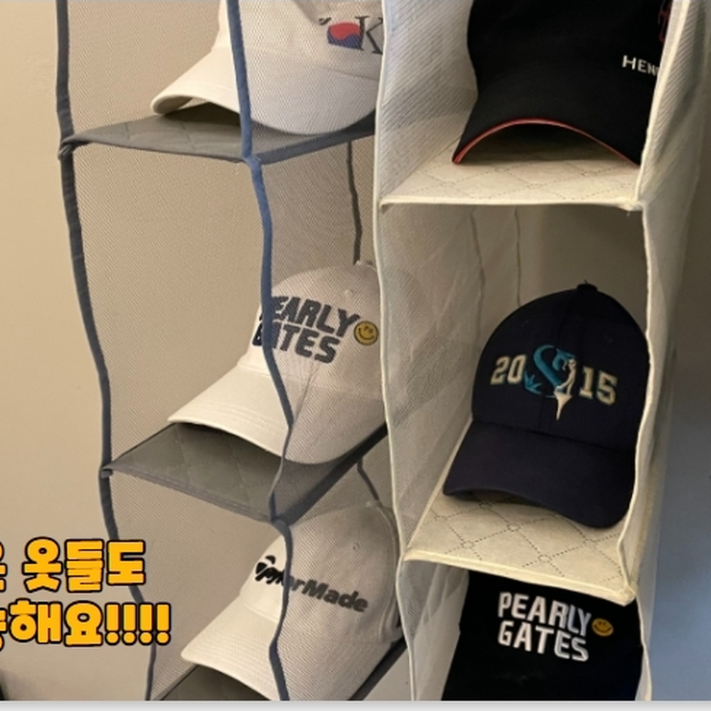 3단걸이형수납 핸드백보관정리대 모자종류별보관정리대 베이지 - 상세 이미지 4