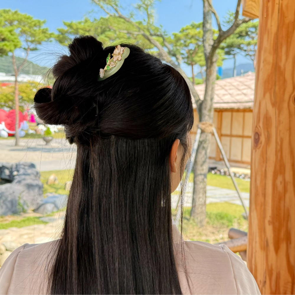 우아한느낌 외국인전통문화체험옥한복비녀 문화행사박람회전시비녀 진주꽃 - 상세 이미지 2