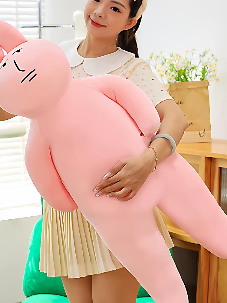 핑크 토끼 대형 봉제 인형 대왕 애착 쿠션 선물 귀여운 - 상세 이미지 2
