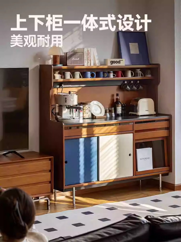 주방 원목 수납장 홈카페 틈새장 수납장 커피장 보관함 120 - 상세 이미지 4