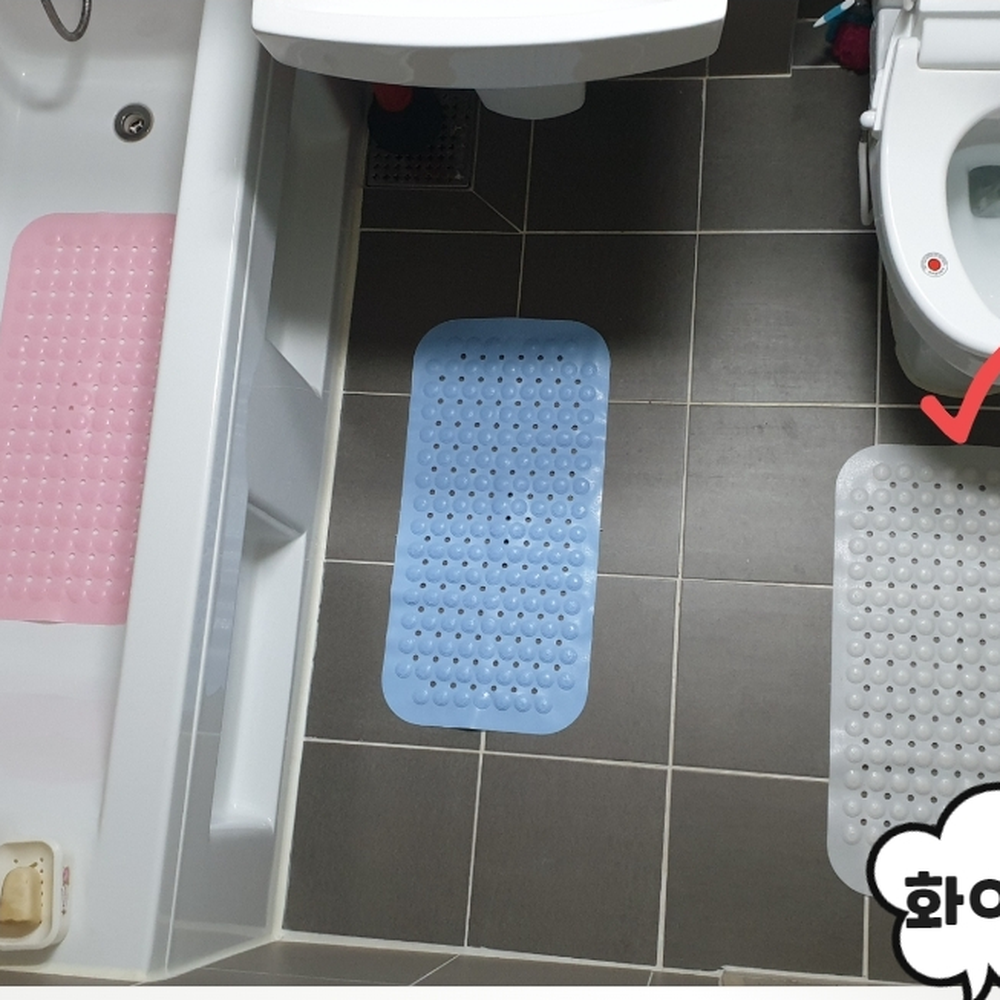 물빠짐구멍 반려동물목욕미끄럼방지매트 목욕탕안전매트 화이트 - 상세 이미지 5