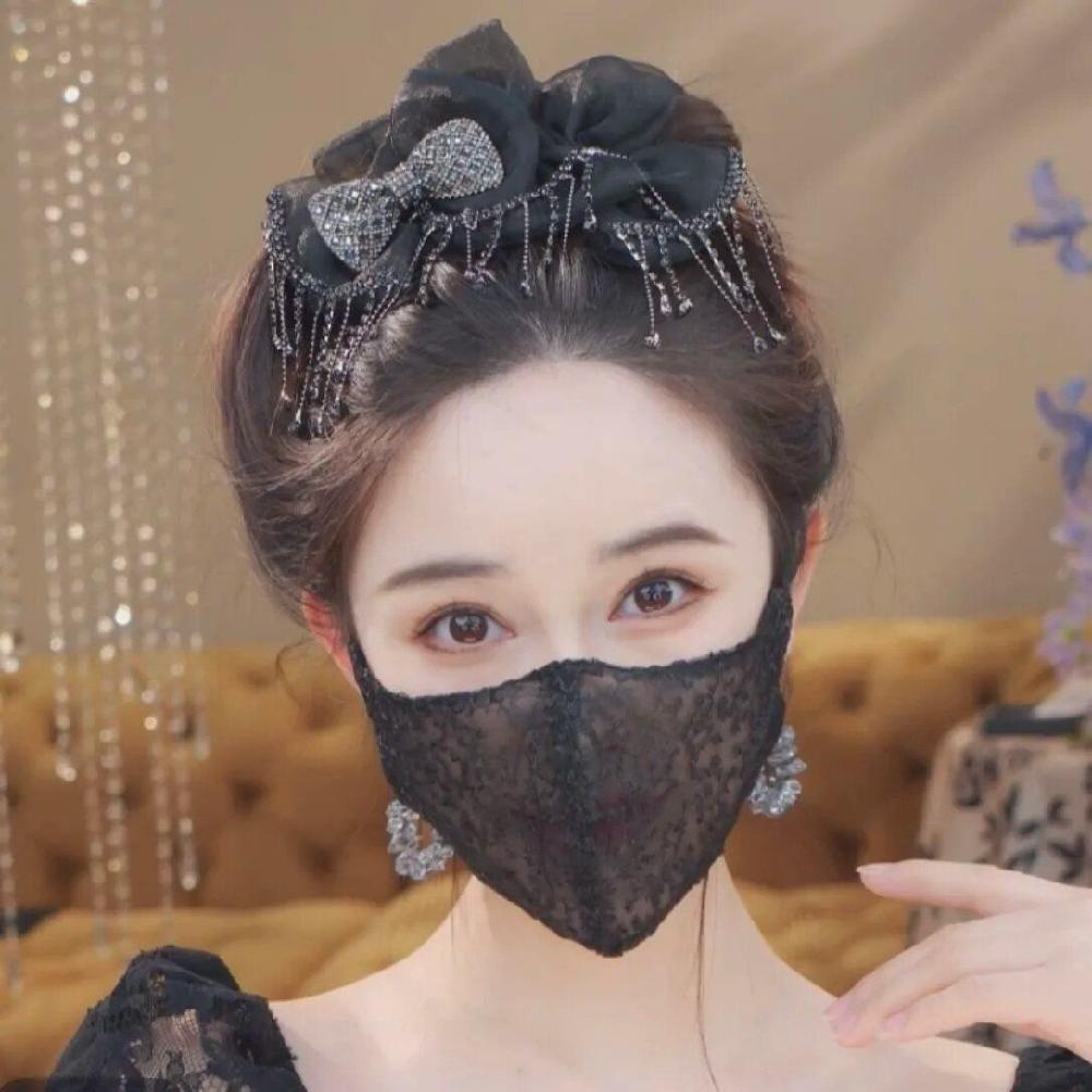 레이스 패션 마스크 시스루 액세서리 댄스 큐빅 장식 파티 - 상세 이미지 3
