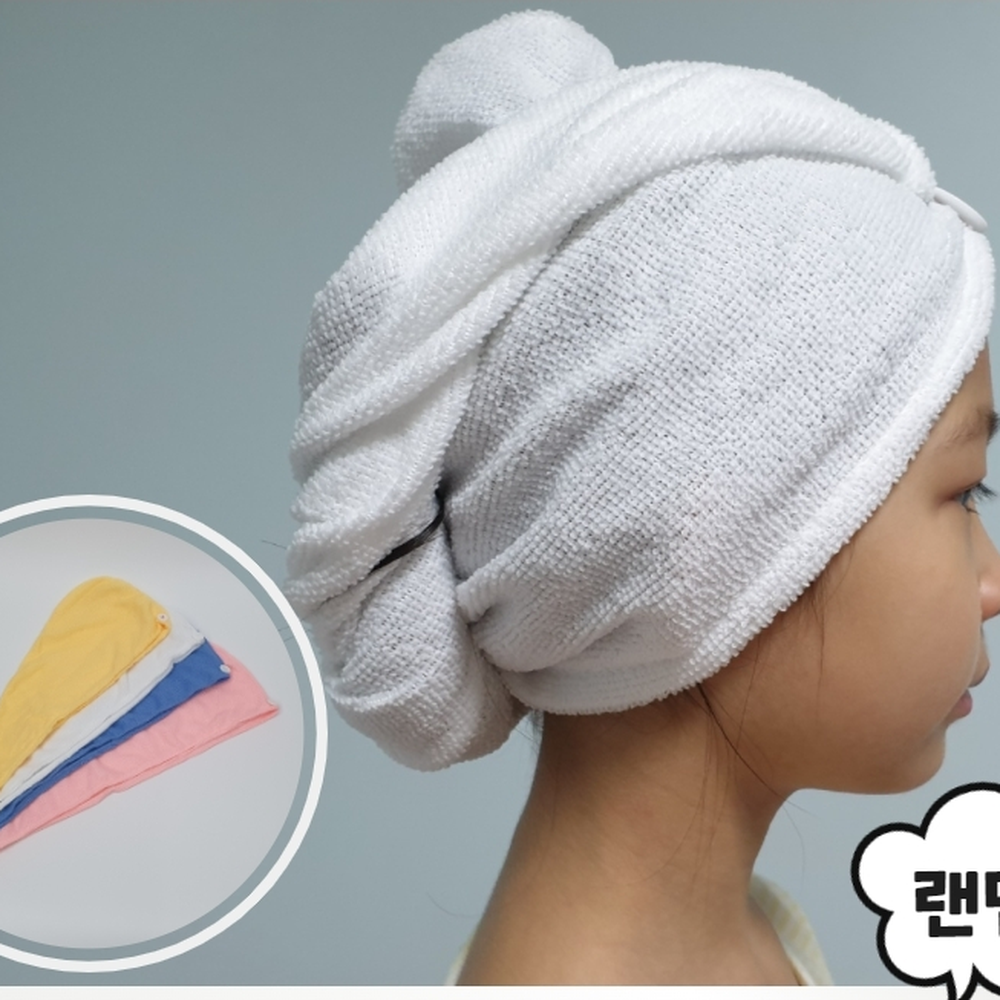 단추고정헤어케어헤어드라이타월 극세사욕실용품머리수건 긴머리용드라이수건 - 상세 이미지 3
