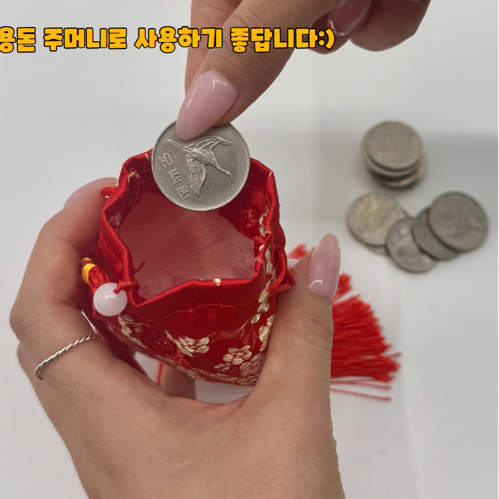 튼튼한끈고리 한국전통소품기념복주머니 행운복상징장식소품 레드 - 상세 이미지 4