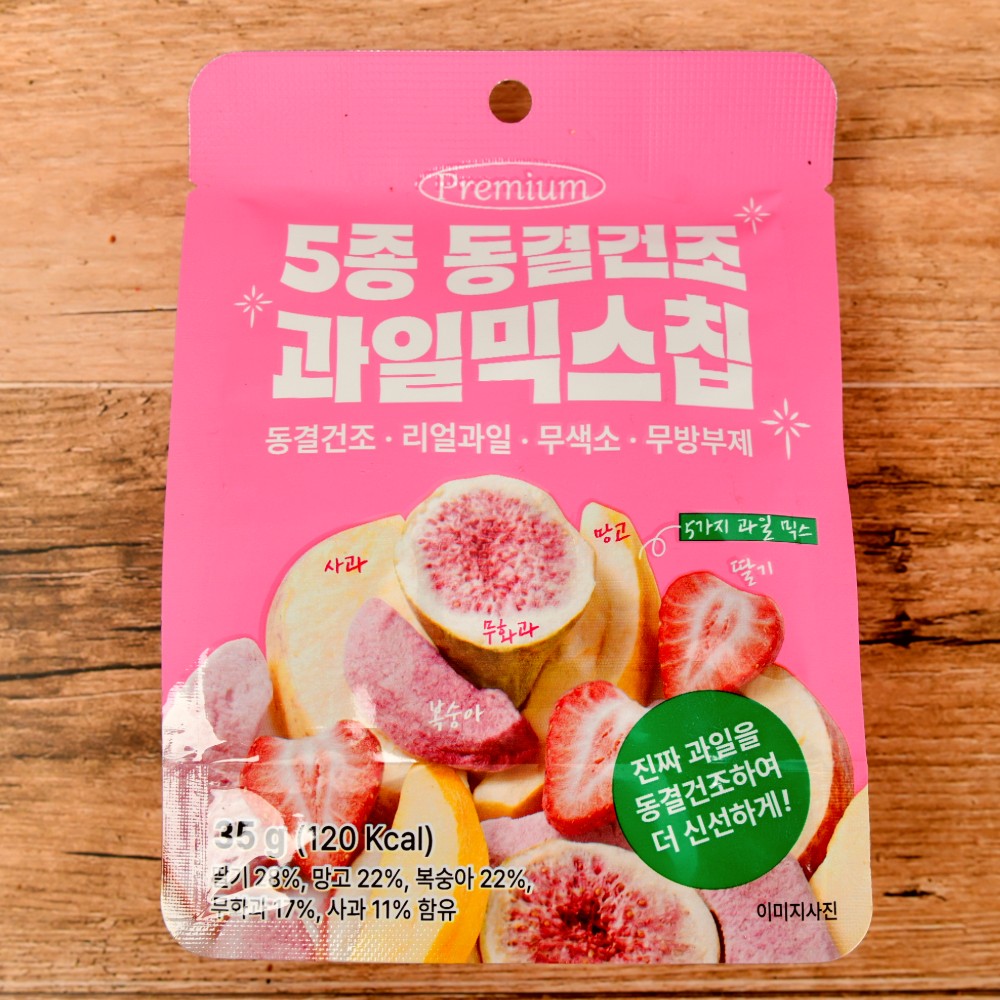 프리미엄 딸기 망고 복숭아 무화과 사과 동결건조 믹스 과일칩 35g, 2개 이미지 7