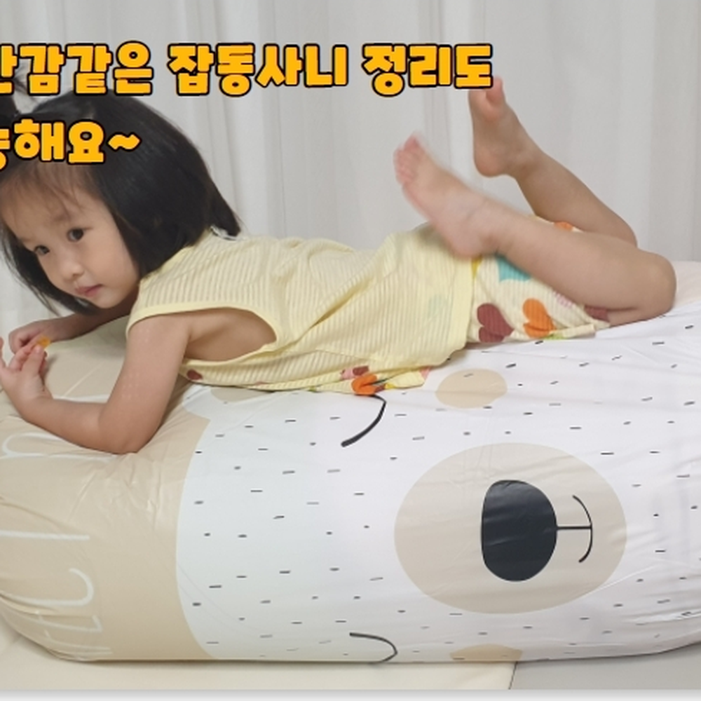 습기차단대형보관팩 곰돌이브라운침구수납이불보관팩 대형옷장정리이불정리파우치 70cm - 상세 이미지 3