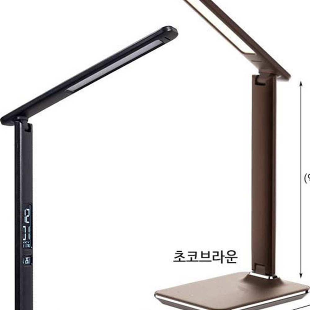 가죽커버USB연결책상스탠드 디지털스크린밝기조절스터디조명 터치식날짜시계공부방조명 - 상세 이미지 5