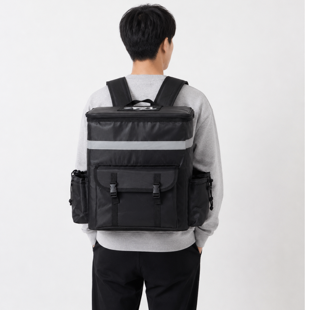 투케바이크 도보 배달가방 보온보냉 백팩 킥보드 자전거 오토바이 배달가방 35L, 블랙-고급형 35L - 상세 이미지 5