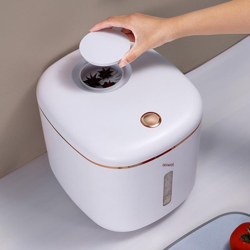 쌀통 방충 방습 밀폐 쌀 보관 용기 골드 테두리 장식 소형 5kg - 상세 이미지 2