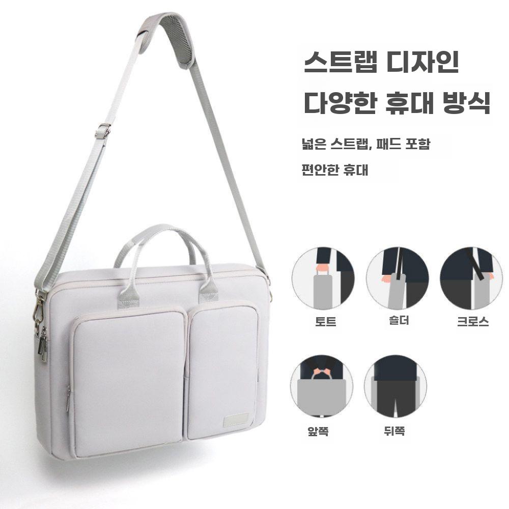 노트북가방 케이스 가방 휴대용 숄더백 메신저백 노트북 그레이 15.6인치 - 상세 이미지 5