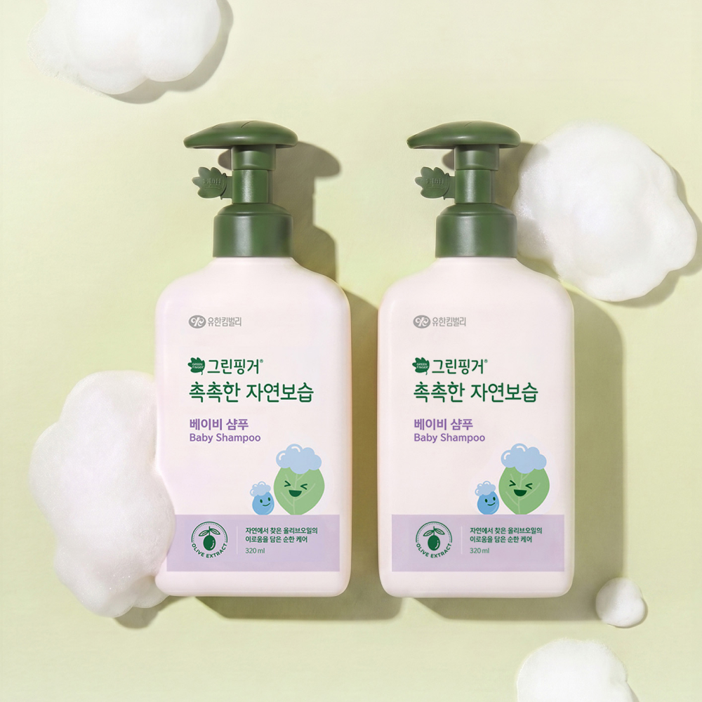 [1+1] 그린핑거 촉촉한 자연보습  샴푸 320ml 외 (타입선택) 스킨케어 세트 모음 / 베이비 로션, 워시, 샴푸, 유아용스킨케어, 어린이로션세트, 바디로션세트, 신생아 - 상품 이미지