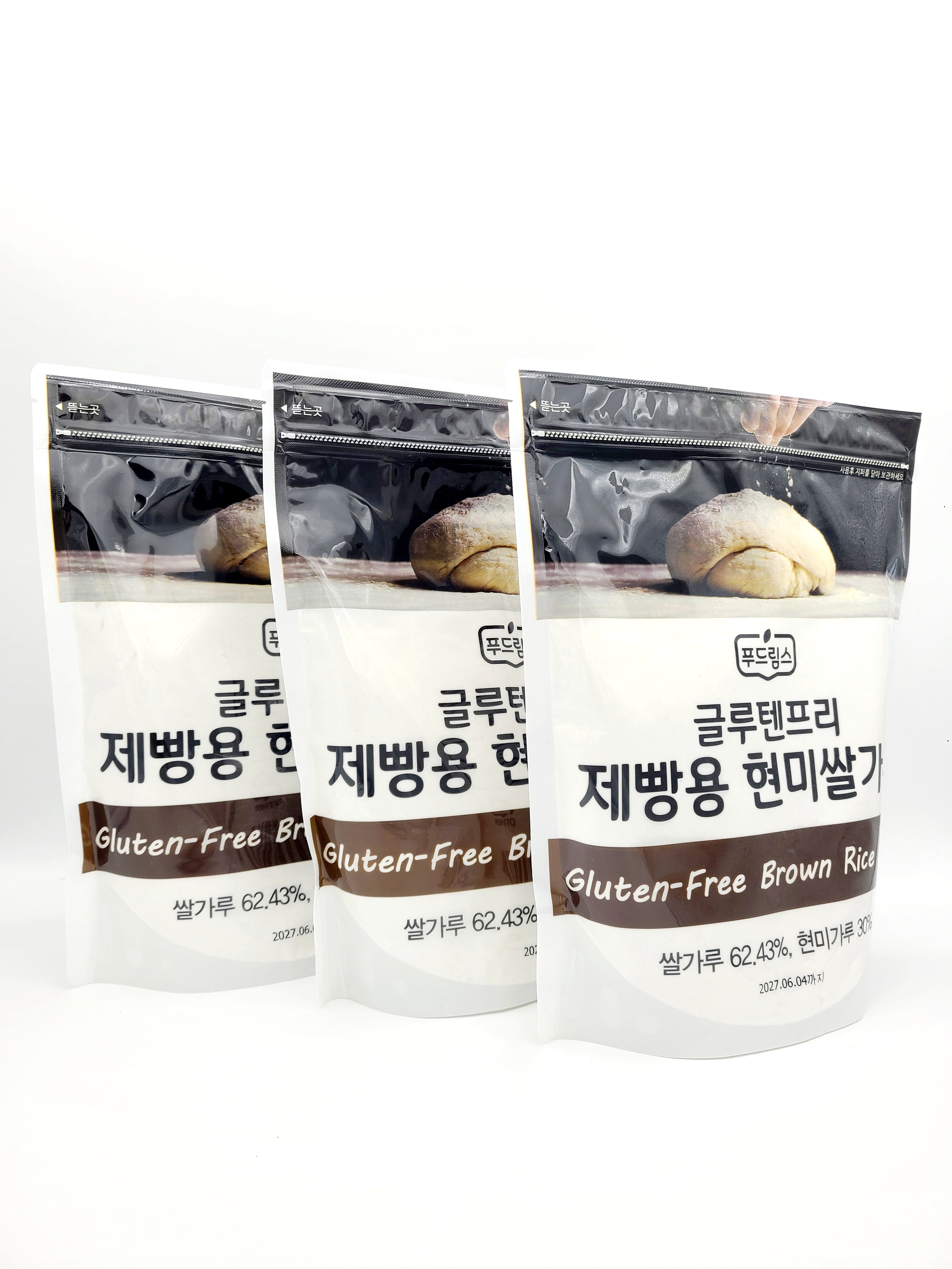 [글루텐프리] Glutenfree 푸드림스 제빵용현미쌀가루, 밀가루대체 1kg, 3개 - 상품 이미지
