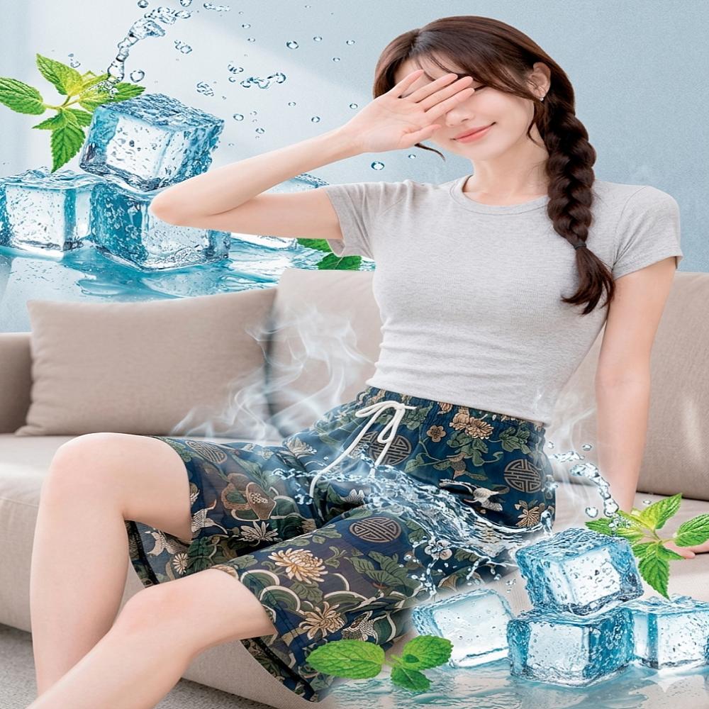 시원한 할머니 몸빼 바지 여름 플리츠 쿨팬츠 5부 8부 - 상세 이미지 2