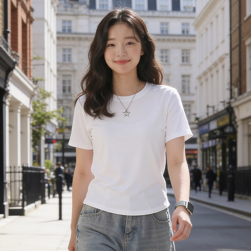 리오셀 꾸안꾸 쿨링 여성 반팔티 라운드 티 이미지 6