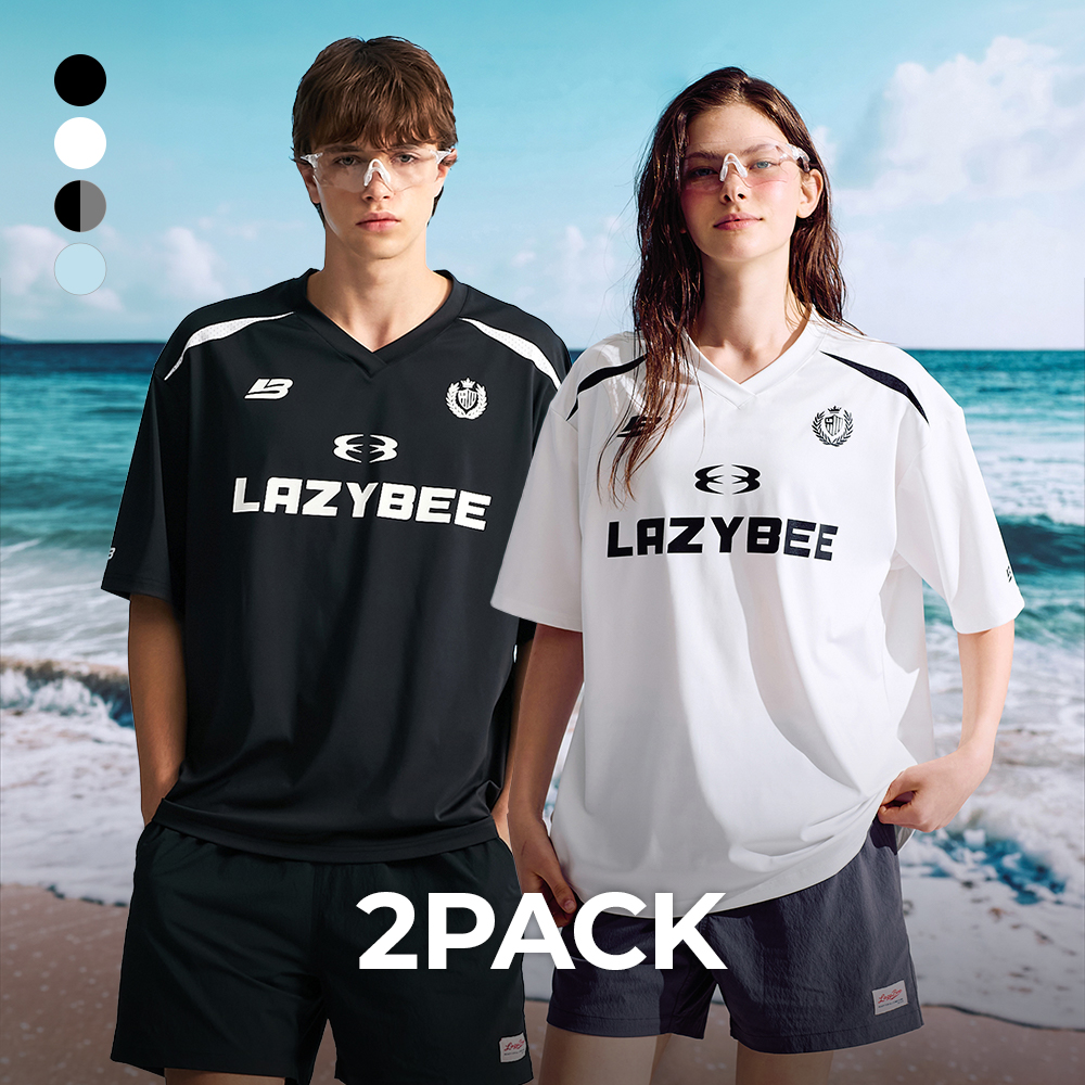 [2PACK] 하이드로 메쉬 퍼포먼스 오버핏 남자 여성 래쉬가드 반팔 져지 - 상품 이미지