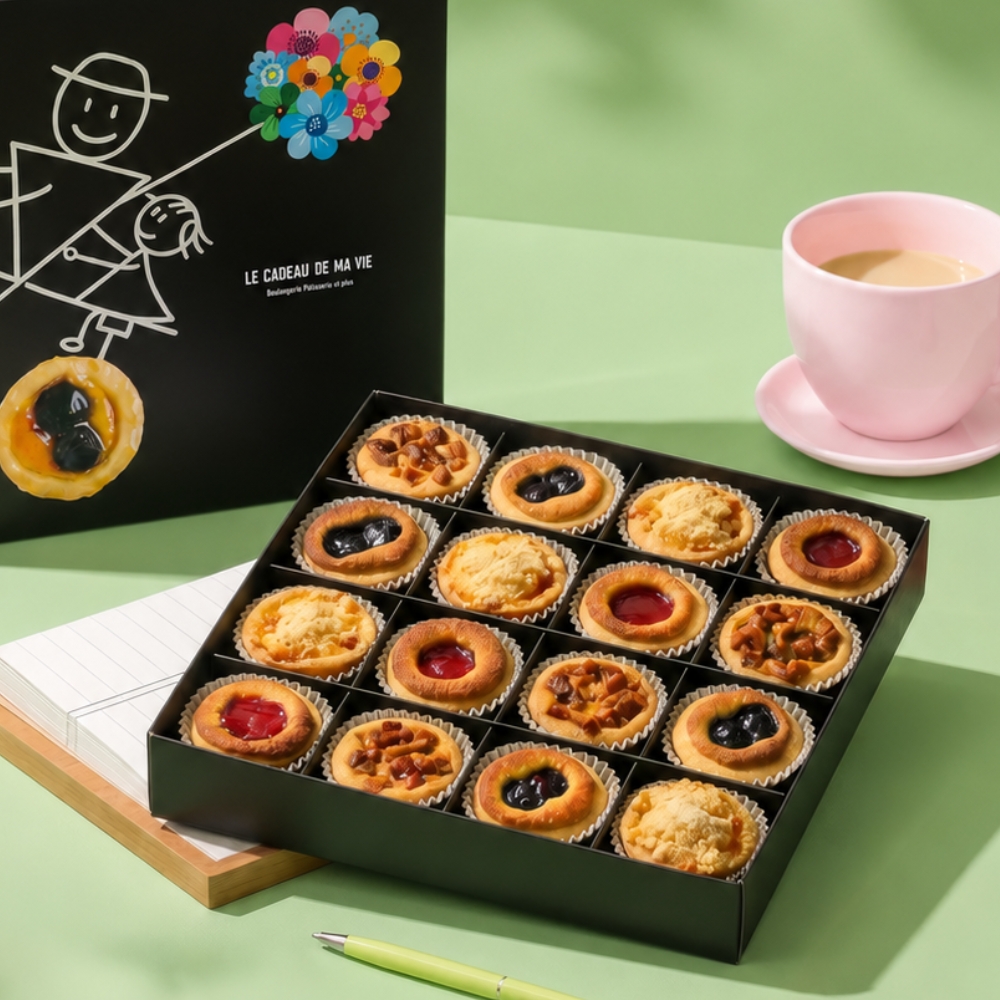 플라워벌룬 타르트 세트 4가지 맛 16개입 480g 파인애플 크럼블, 블루베리, 애플시나몬, 딸기 - 메인 이미지