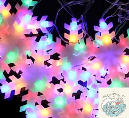 [MugiwaraOEM]브룩상점 마크 눈결정 LED 컬러 2.7m 장식전구 크리스마스led 가랜드전구 파티조명