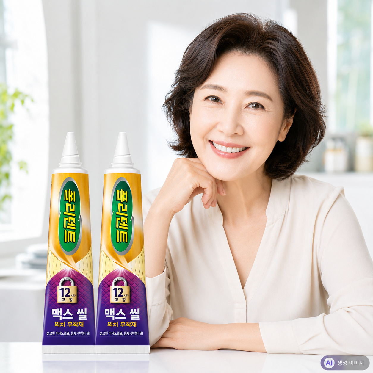 폴리덴트 맥스씰 2개 접착력강화 치아 이빨 약국 틀니접착제 부착제 부착재 - 상품 이미지