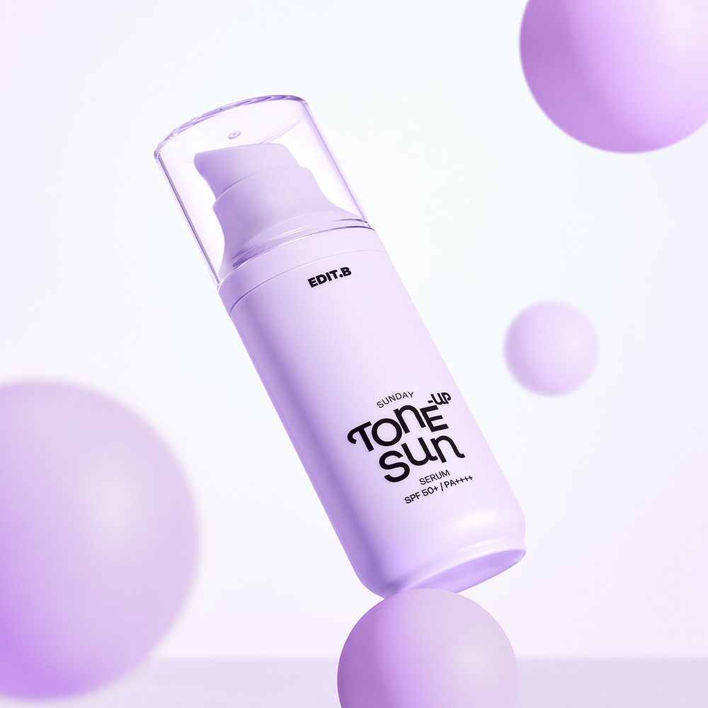 에딧비 선데이 톤업 선세럼 히알루론산 비건 수분 선크림 보라 55ml, 1개 - 상세 이미지 5