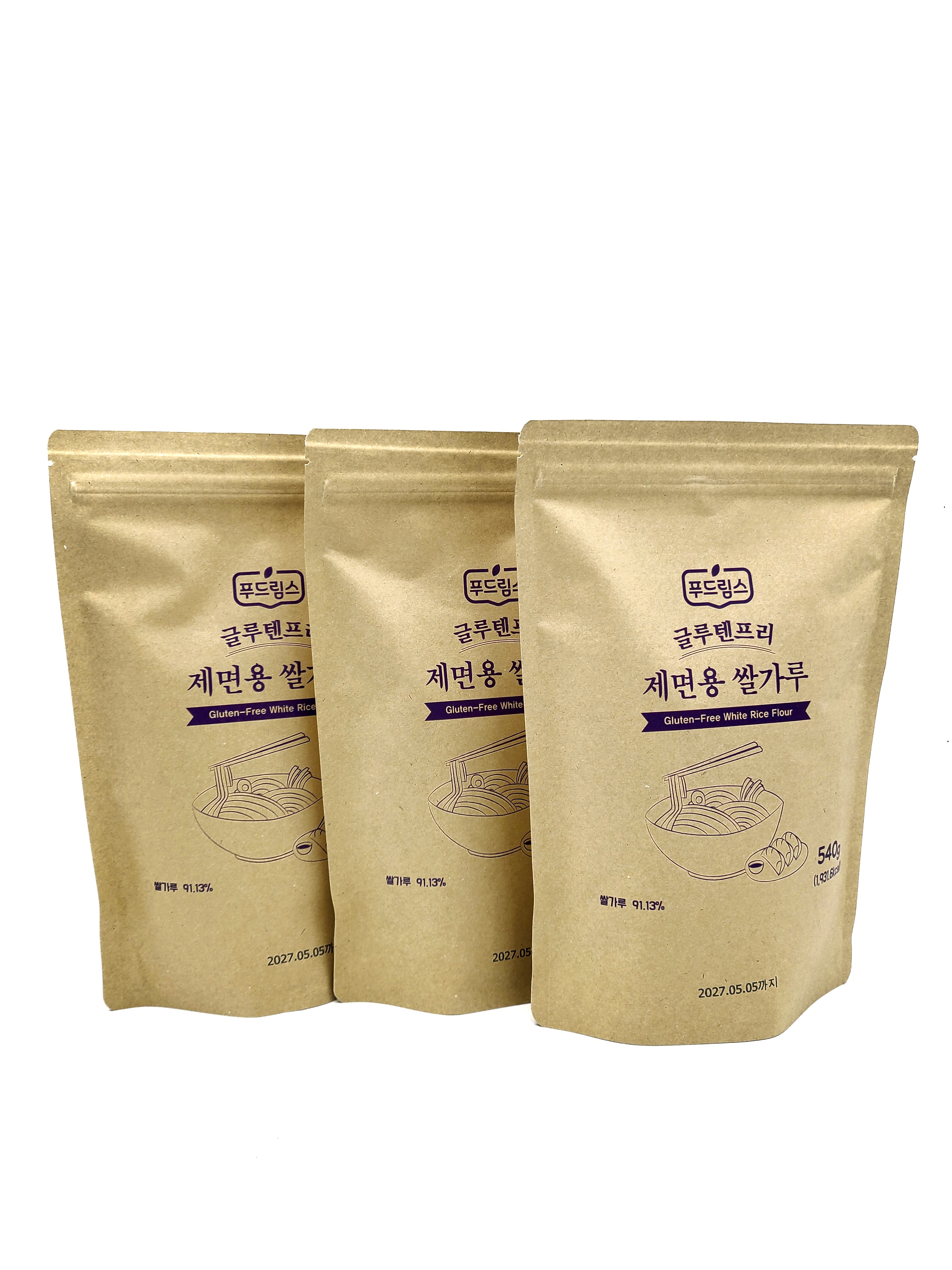 [글루텐프리] Glutenfree 푸드림스 제면용쌀가루, 밀가루대체 540g, 3개 - 상품 이미지