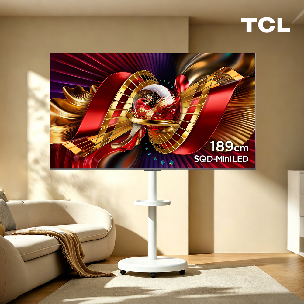 TCL 75C8L 프리미엄 4K SQD-Mini LED 구글 TV 75인치(189cm) 정면 제품 사진