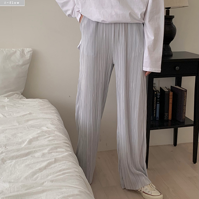 마제 플리츠주름 밴딩 와이드 팬츠 5col 봄 여름 촤르르 시원한소재 데일리 제이플로우 이미지 7