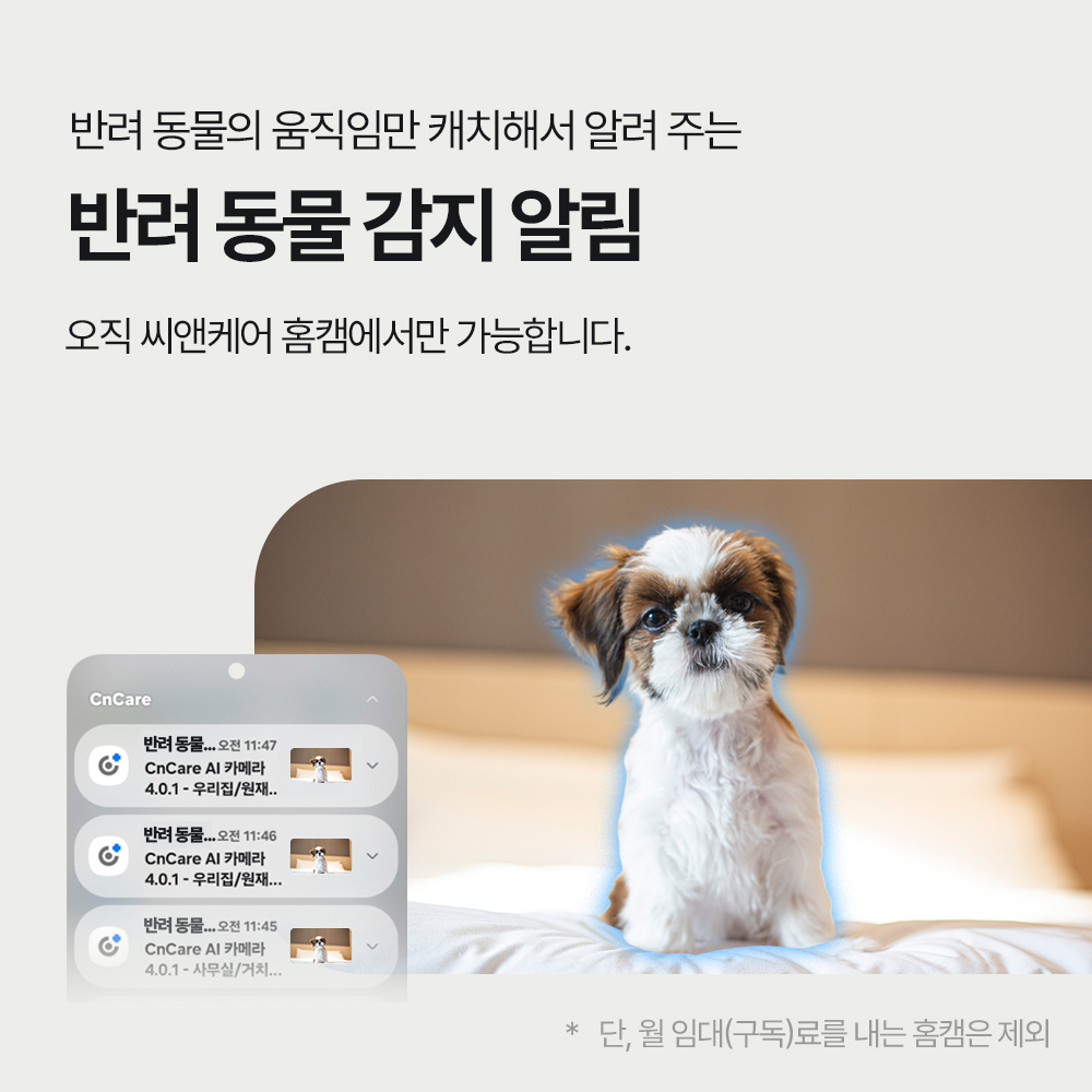 씨앤케어 홈캠 국산서버홈캠 가정용CCTV 홈카메라 400만화소 아기 강아지 상품 이미지