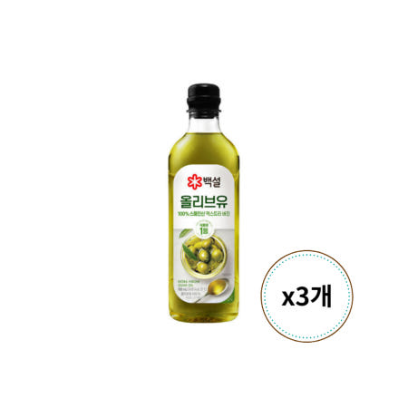 CJ제일제당 백설 압착 올리브유 900ml x 3개