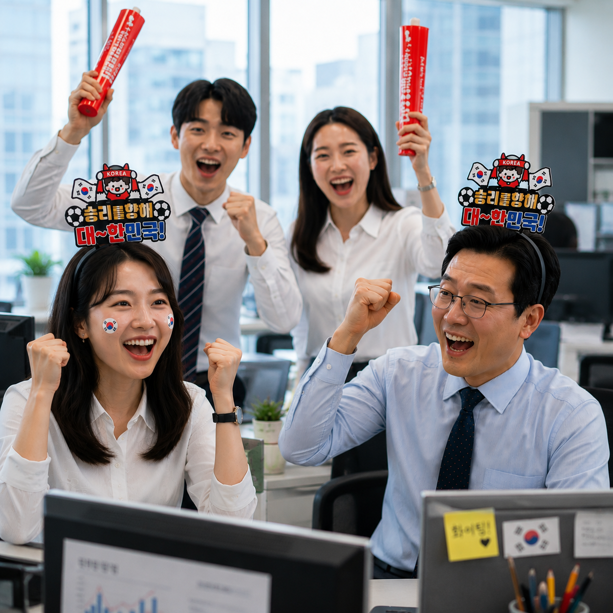월드컵 축구 붉은악마 캐릭터 대한민국 응원 머리띠 토퍼 - 상세 이미지 4