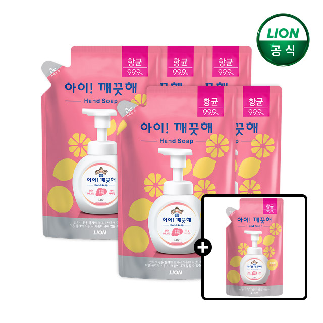 아이깨끗해 핸드워시 레몬 450ml 리필x5개 - 상품 이미지