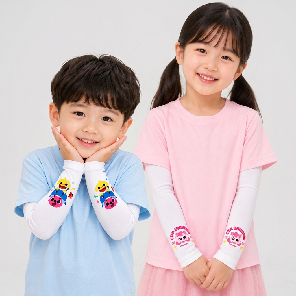 티니핑 어린이 쿨토시 여아 아동 유아 아기 팔토시 여름 자외선 차단 - 상품 이미지