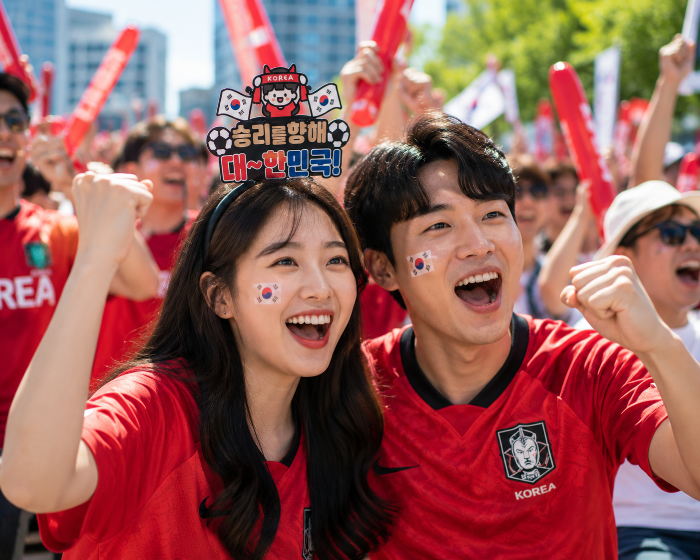 월드컵 축구 붉은악마 캐릭터 대한민국 응원 머리띠 토퍼 - 상세 이미지 3