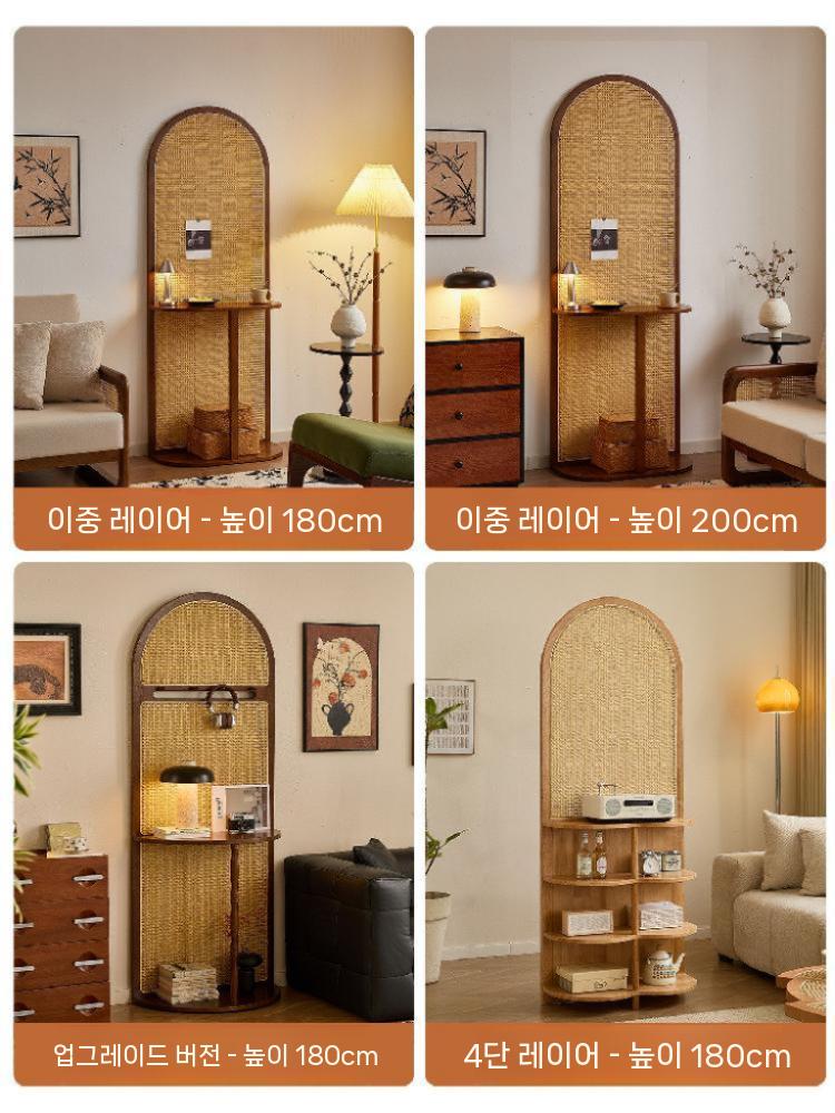 파티션 라탄 가벽 칸막이 이동식 사무실 원룸 타공 안방 월넛 이미지 7