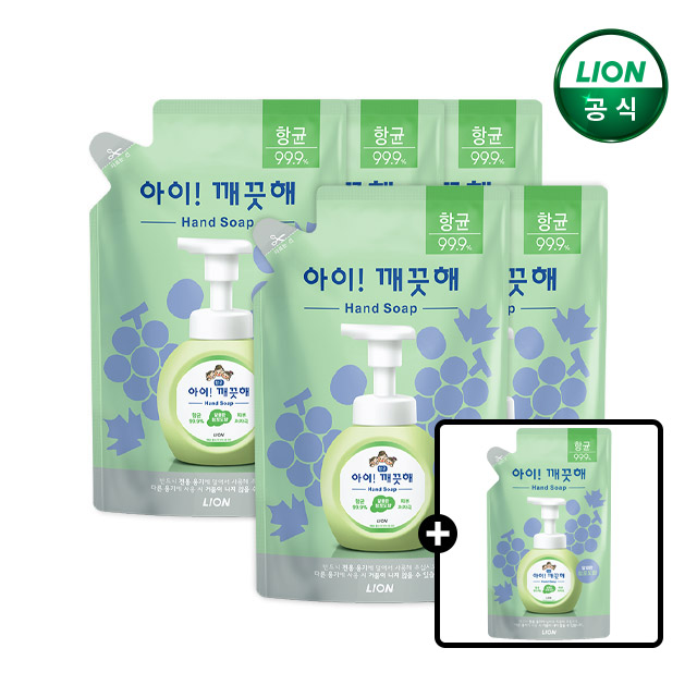 아이깨끗해 핸드워시 청포도 450ml 리필x5개 - 상품 이미지