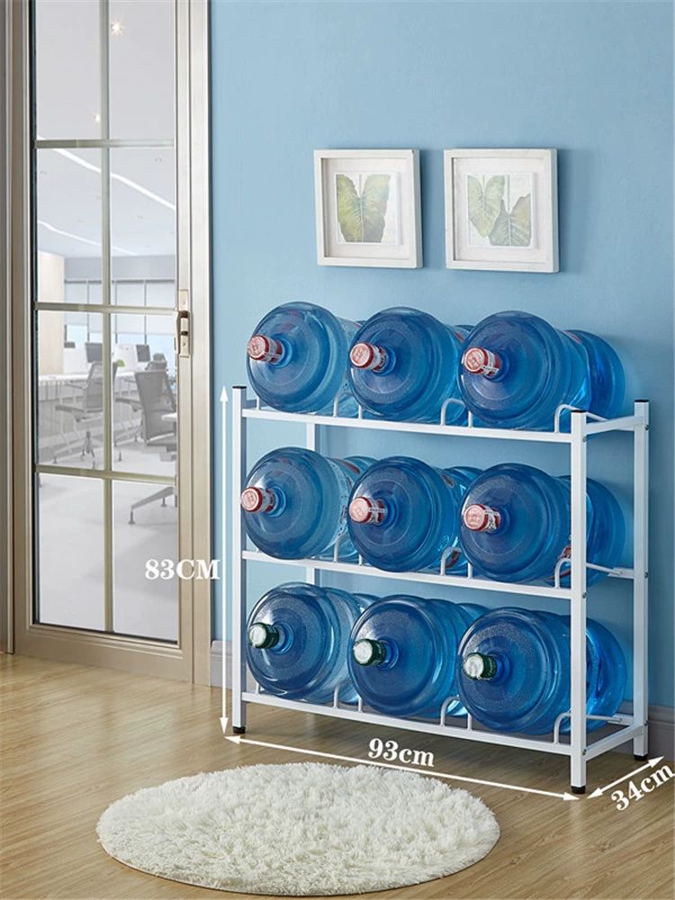 생수통 거치대 이동식 물통 정수기 보관 선반 랙 카트 93x35x88 3단 화이트 + 바퀴 - 상세 이미지 5
