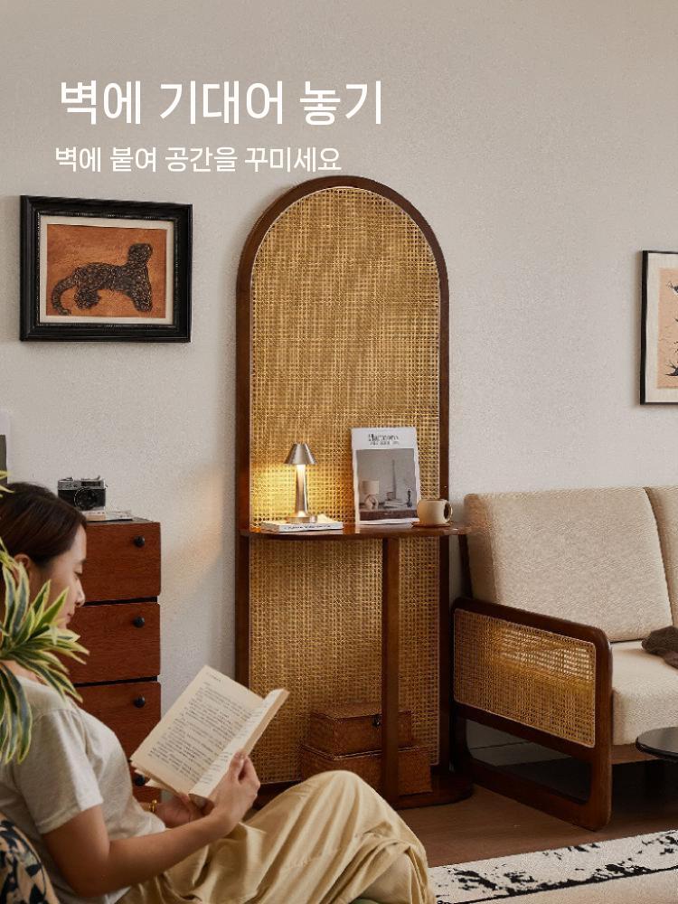 파티션 라탄 가벽 칸막이 이동식 사무실 원룸 타공 안방 월넛 이미지 8