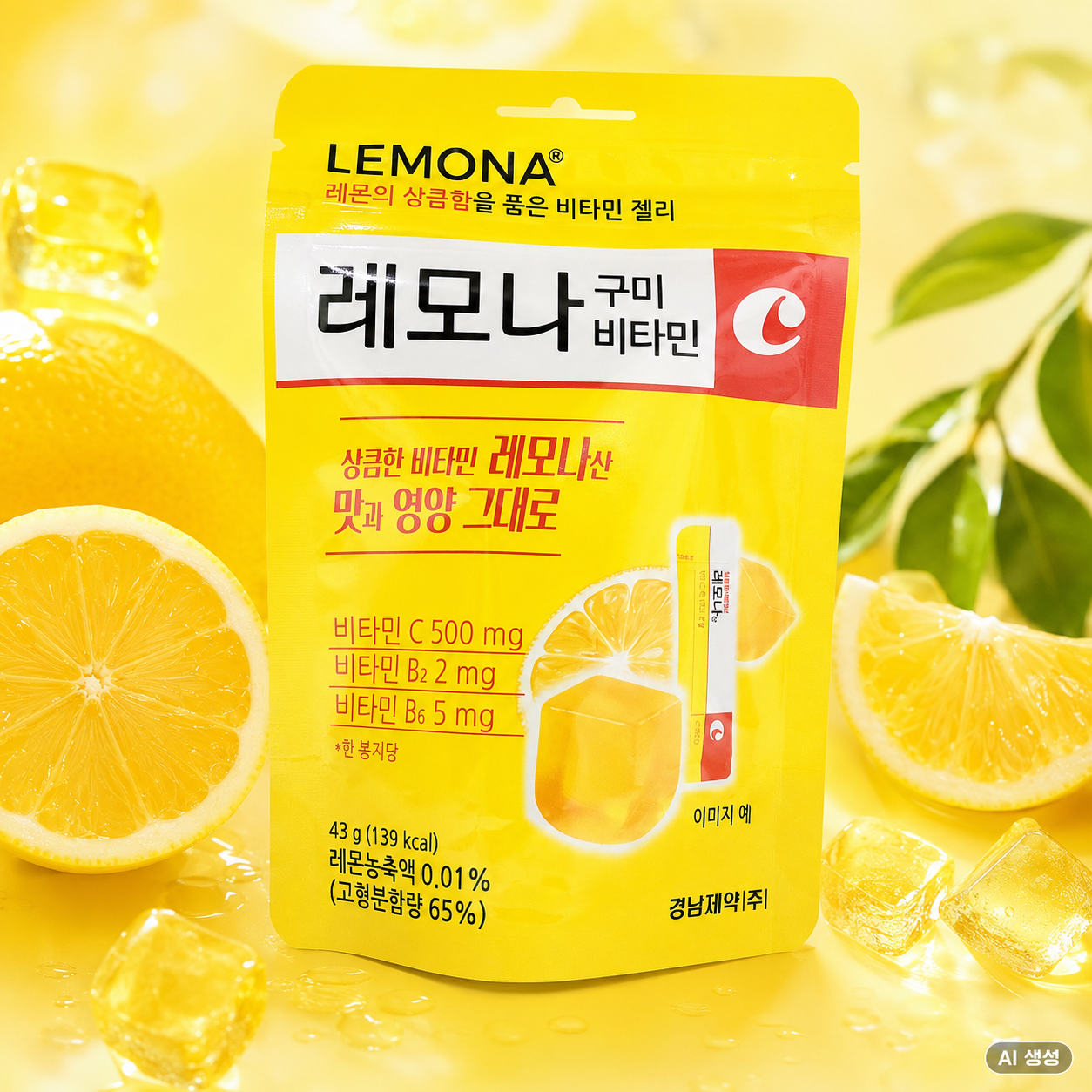 레모나 젤리 구미 비타젤리 비타민C 비타c 키즈 임산부 간식 보충 1봉 레몬맛 - 상품 이미지
