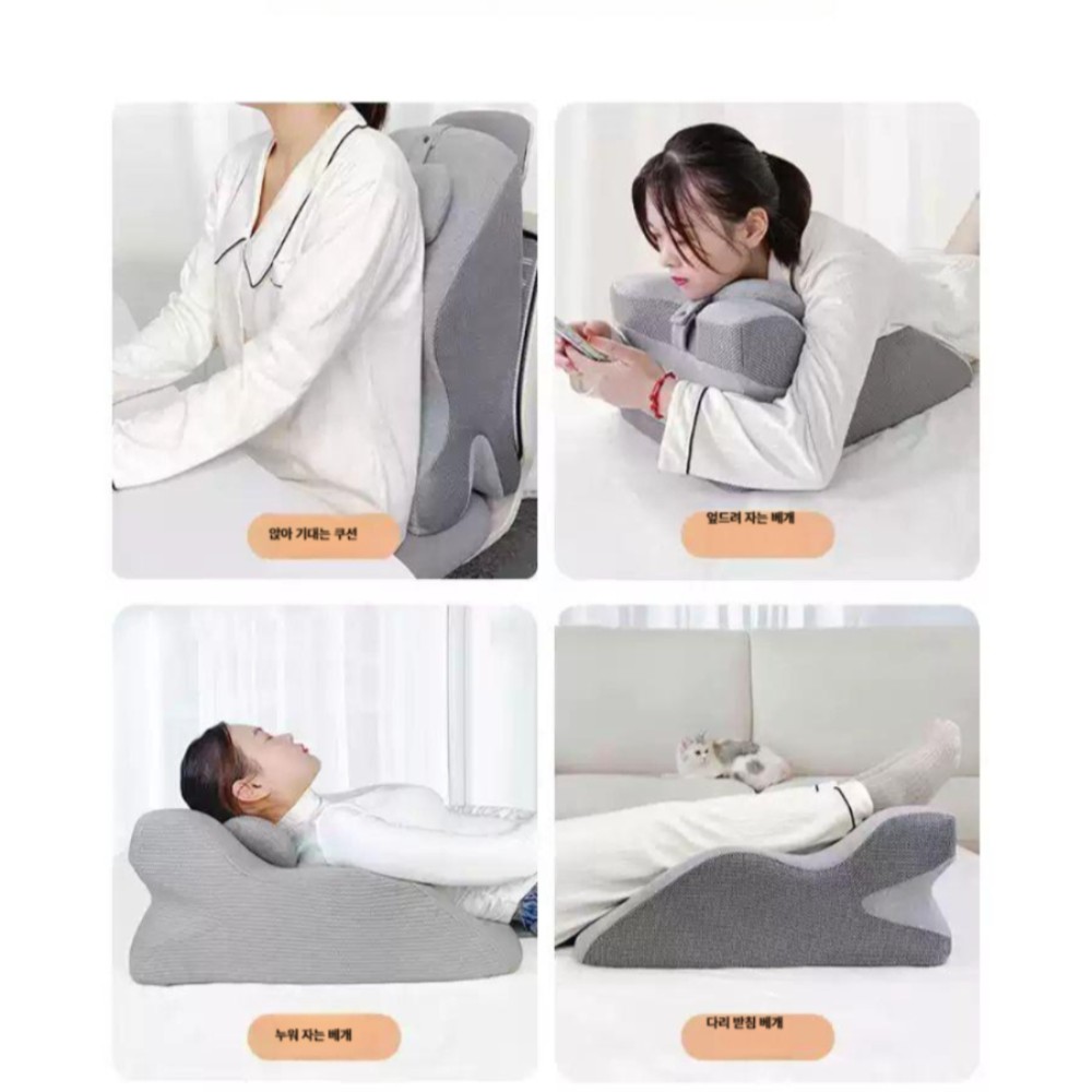 인체 공학 멀티 스파 경사 베개 메모리폼 등받이 쿠션 - 상품 이미지