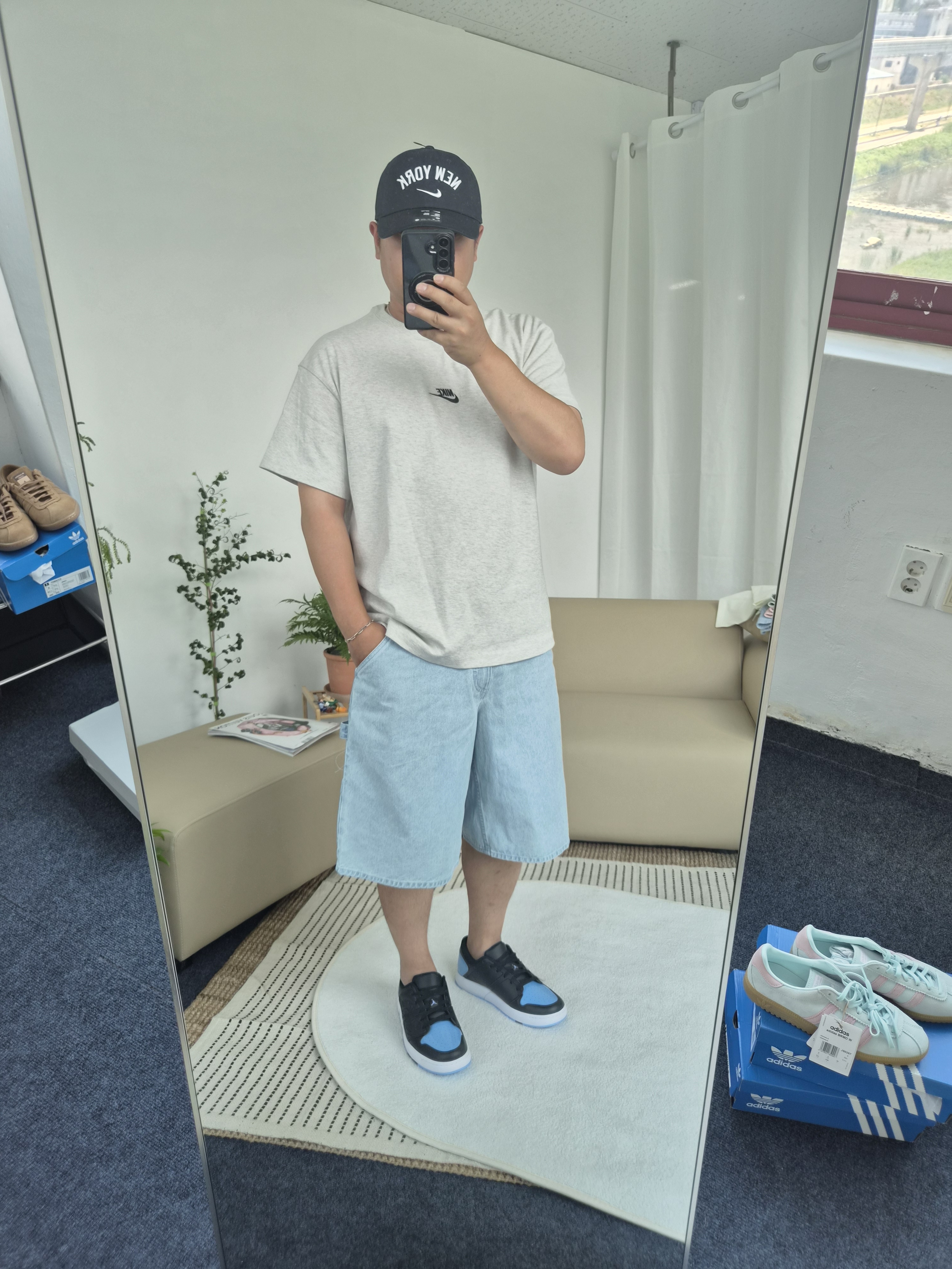 나이키 JDI 카펜더 데님 버뮤다 쇼츠 남성 청 데님 반바지 - 상세 이미지 3